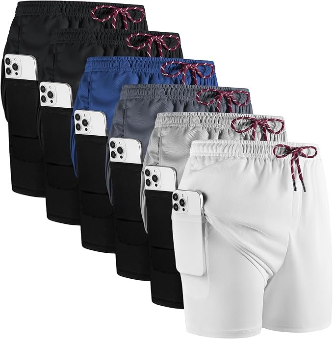 You are currently viewing 6 Pack Men’s 2 in 1 Workout Shorts 5’’ Quick-Dry Athletic Gym Shorts Lightweight Mesh Running Shorts with Pockets