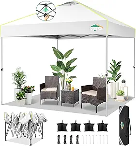 You are currently viewing COBIZI 10×10 Pop Up Canopy Tent Without Removable Sidewalls, One Push Party Tent Outdoor Waterproof Event Canopy with Air Vent for Parties Commercial Wedding, 3 Height, Carry Bag, Sandbag, White