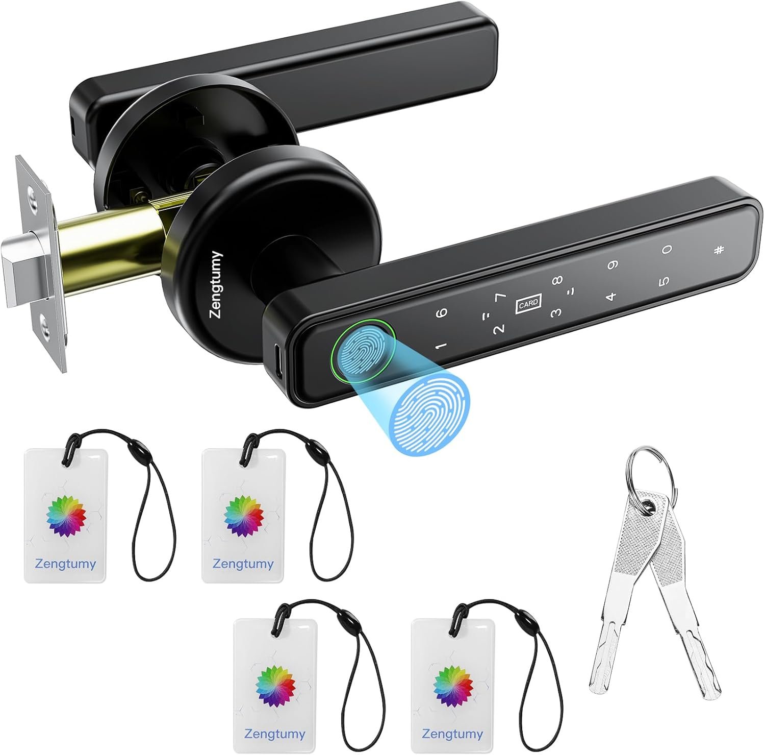 You are currently viewing Fingerprint Door Lock, Door Locks for Bedrooms, Biometric Door Lock with Fingerprint/Password/Key/IC Card-Smart Door Lock for Home, Hotel, Office, Apartment-Black
