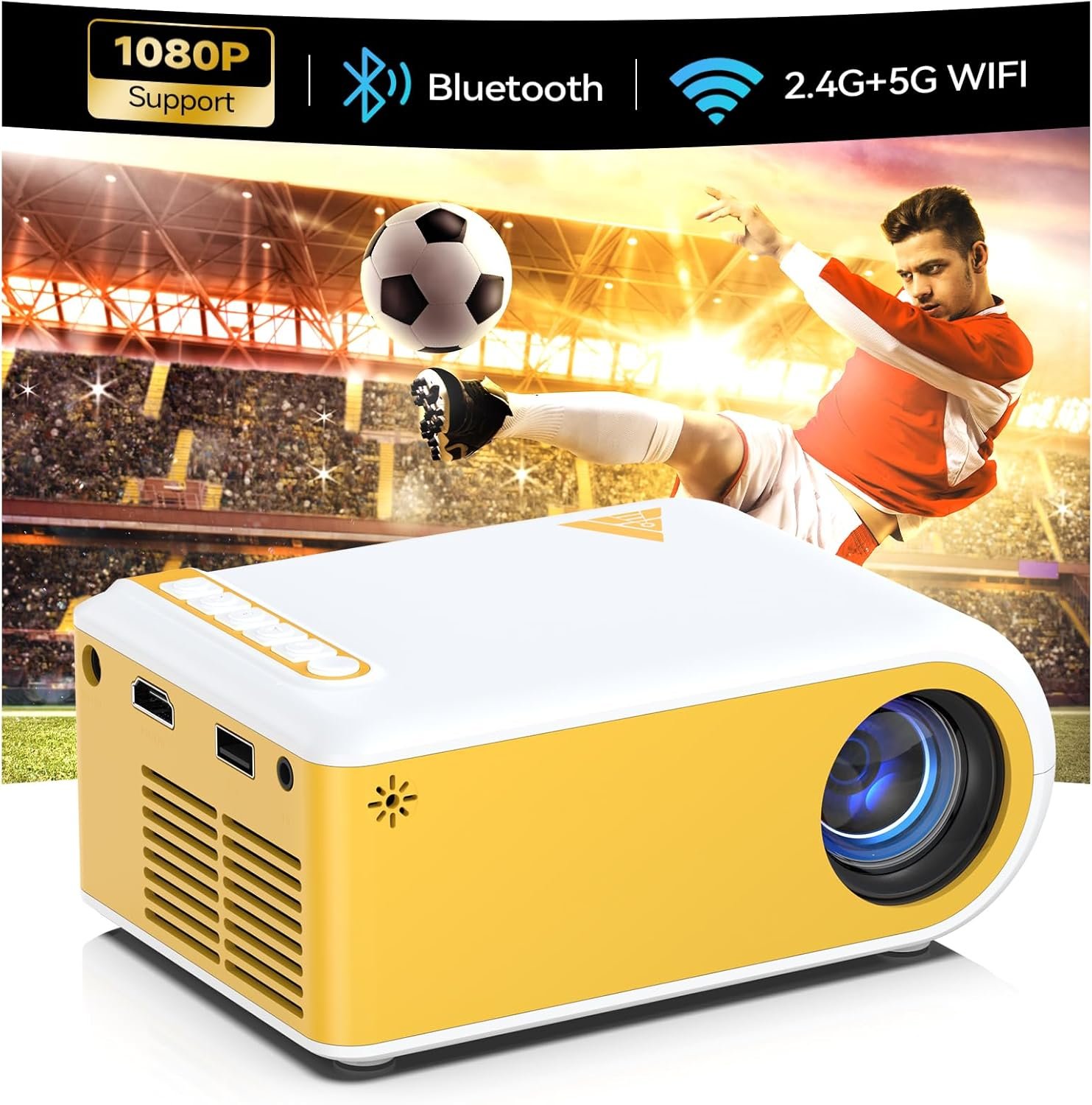 You are currently viewing Mini Projector Portable Projectors with Wifi and Bluetooth Outdoor Movie Projectors Mini Home Theater Indoor Projector for Bedroom Built-in Speaker Compatible With HDMI/USB/TV Stick/Smartphone/Laptop