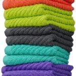 ZUPERIA Zigzag Multicolor Wash Cloths – 16 Pack (12″ x 12″) Highly Absorbent Soft Cotton Towels