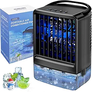 Read more about the article Portable Air Conditioner,Personal Mini Air Conditioners,Small Portable AC,3-Speed Desk AC Fan,Evaporative Air Cooler with Timer Function,7-Color Night light,Mist Modes for Bedroom,Office,Room(Black)