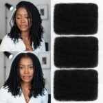 Kinkys Bulk Human Hair for Braiding 16 Inch 120g Afro Kinky-Curly Human Hair Bulk for Twist Braids 3 Bundles Spring Twist Hair 4C Kinky Braiding Hair for