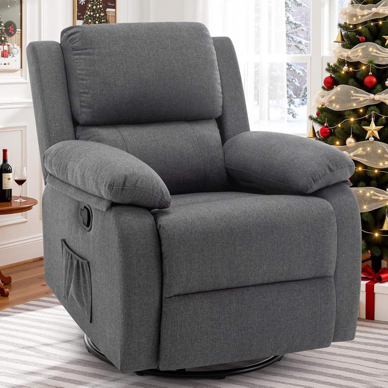 You are currently viewing Korser Recliner Chair, 360 Swivel Rocker Chair for Adults, Small Rocking Recliner for Small Spaces, Upholstered Fabric Glider Recliner Nursery
