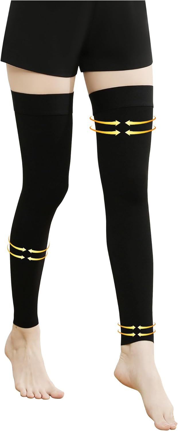 Read more about the article Medical Compression Stockings for Women & Men – 20-30 mmHg Footless Thigh High Compression Sleeves, Graduated Full Leg Support Socks for Varicose Veins, Edema, Circulation & Muscle Recovery