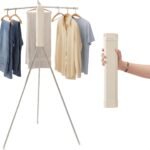 BIREN Foldable Clothes Drying Rack Tripod Clothes Rack Heavy Duty Clothing Racks Laundry Rack Drying for Travel Camping Hotel Apartment Visit the BIREN Store