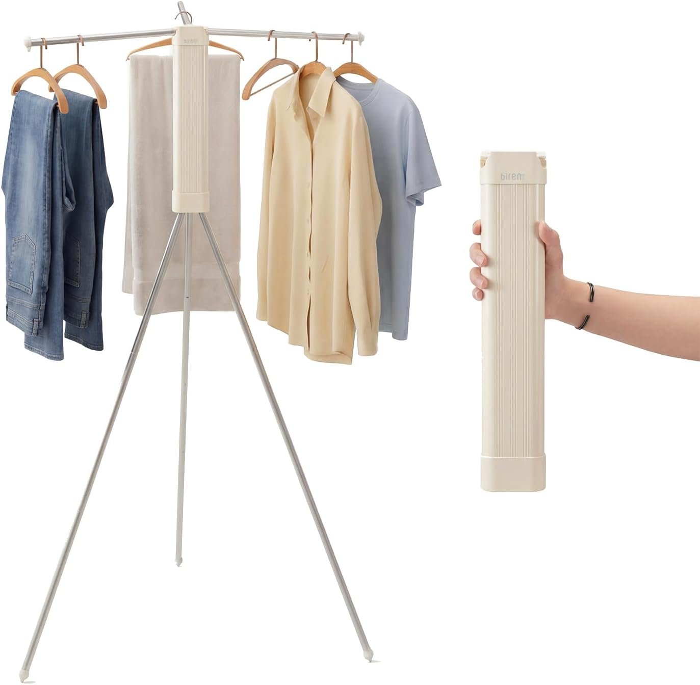 You are currently viewing BIREN Foldable Clothes Drying Rack Tripod Clothes Rack Heavy Duty Clothing Racks Laundry Rack Drying for Travel Camping Hotel Apartment Visit the BIREN Store