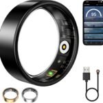 Smart Ring for Women & Men, Fitness Tracker with Heart Rate, Blood Oxygen, Sleep Monitoring, Long-Lasting Battery, IP68 Waterproof, Compatible with iOS & Android