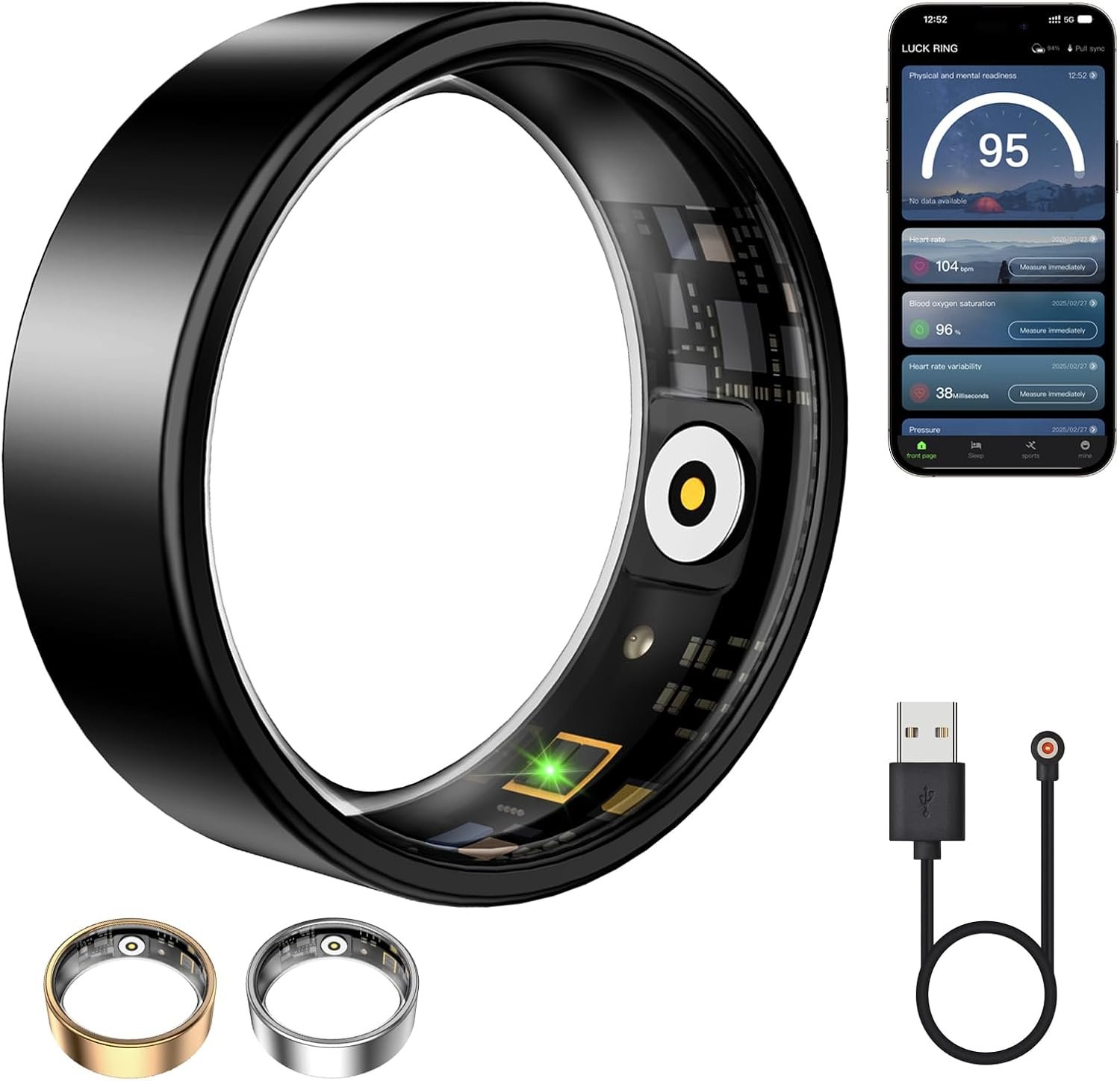 You are currently viewing Smart Ring for Women & Men, Fitness Tracker with Heart Rate, Blood Oxygen, Sleep Monitoring, Long-Lasting Battery, IP68 Waterproof, Compatible with iOS & Android