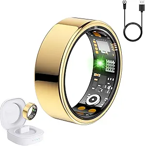 You are currently viewing SEEVEN Smart Ring for Women Men, Fit Ring with Heart Rate, Blood Oxygen, HRV, Sleep Monitor, Stress, Step Counter, IP68 Waterproof Fitness Rings for iPhone & Android, No Subscription Fee (Gold, 8#)