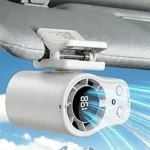 Portable Car Fan AC Cooler – USB Rechargeable Mini Air Conditioner Clip-On Fan with Cold Air Mist, LED Display, Adjustable Cooling for Car Rear Seat, Stroller, Travel & Beach