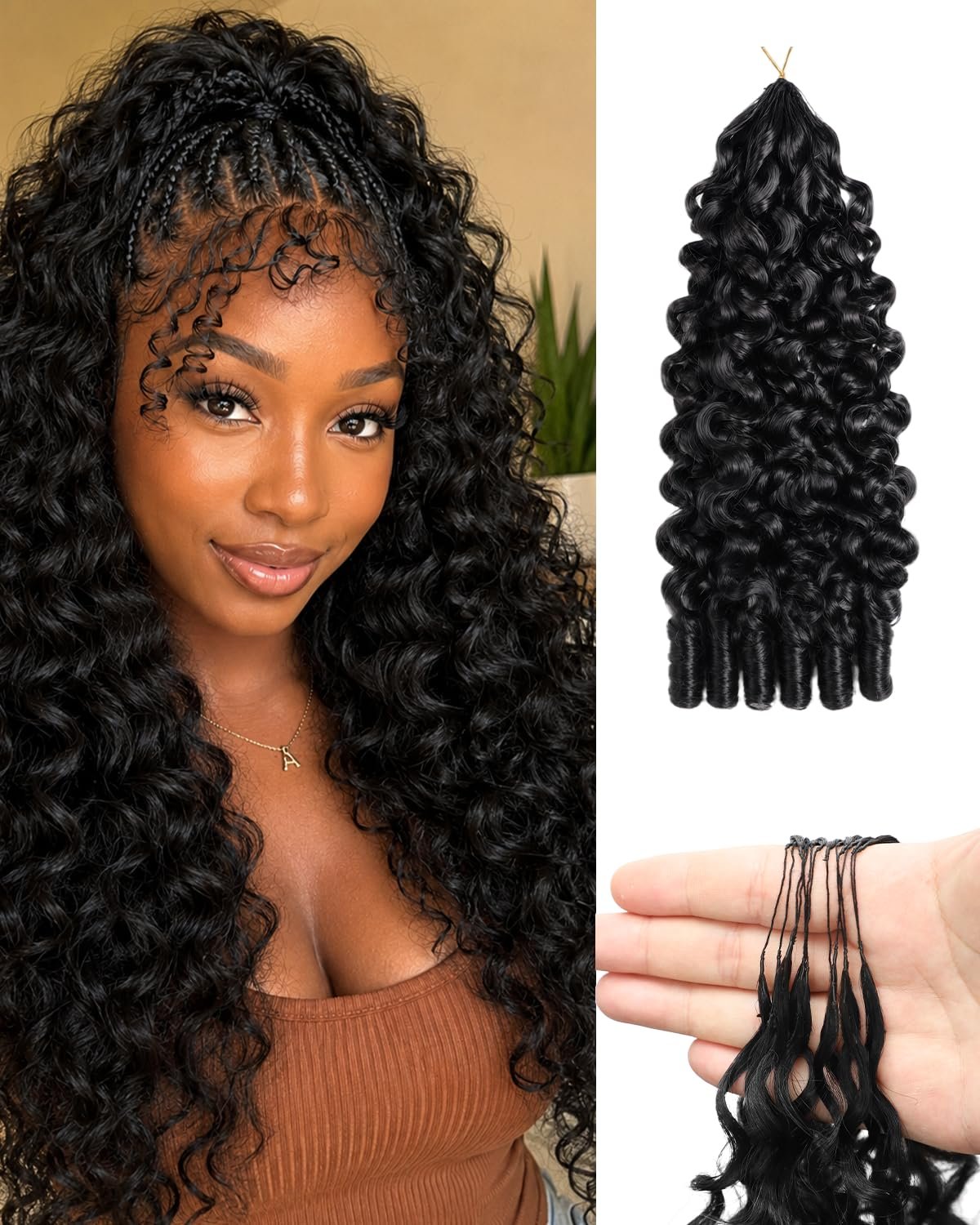You are currently viewing Human Crochet Hair for Black Women,16Inch Feather Human Hair Burmese Curly Crochet Hair,Miracle Knots Hair,60g 52 Strands Looped crochet curly extensions