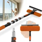 Buyplus 26Ft High Reach Window Cleaning Kit with Extendable Pole, Squeegee & Microfiber Scrubber for Indoor and Outdoor High Windows