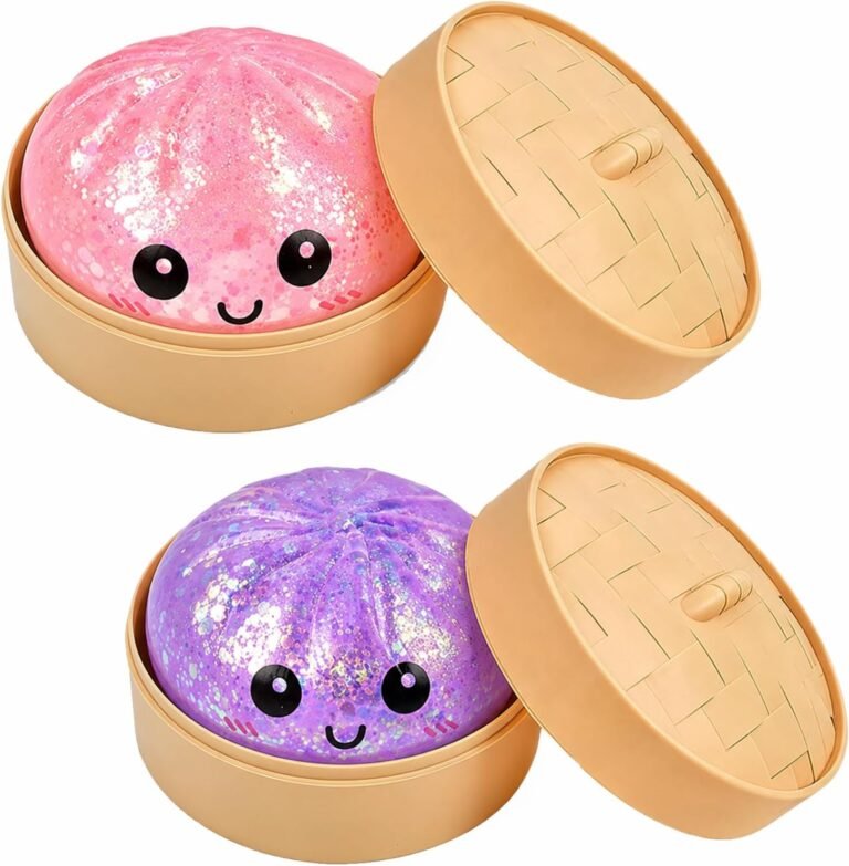 Read more about the article 2 Packs Dumpling Squishy, Glitter Squishy Dumpling Mystery Box, Dumplings Squishy Squishies Stress Relief Sensory Fidget Squizee Toy Gifts for Kids Adult