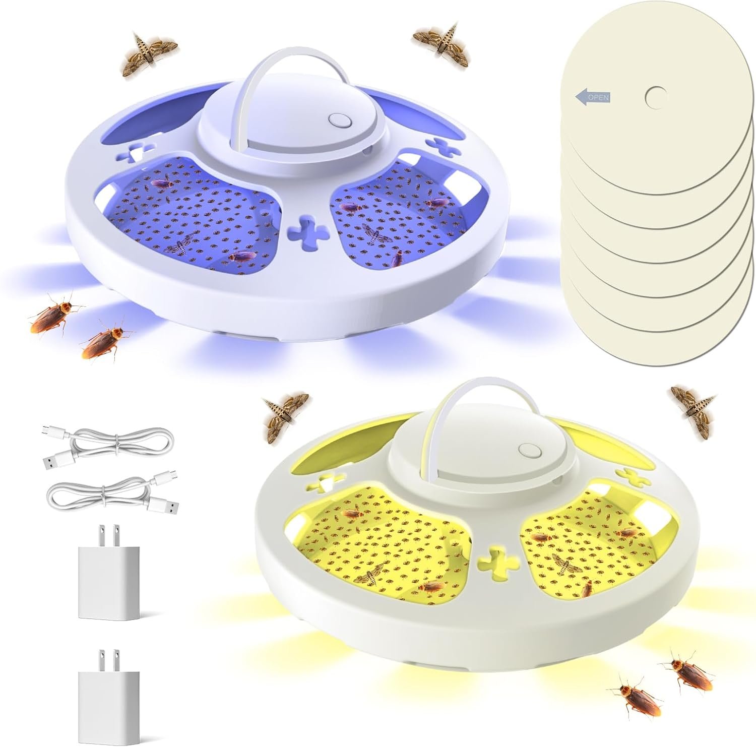 You are currently viewing Click to see full view Product Image Product Image Product Image Product Image Product Image Product Image2+ Product Video 11 VIDEOS Alexa AI Ask Alexa  Can it be used outdoors?   Does it require any maintenance?  SponsoredWhy choose Frogoom pest traps?   Is it safe for homes with pets?   Why you might like this   Ask something else 2 Packs Upgraded Flea Traps for Inside Your Home with 6 Sticky Pads, Flea Light Traps Kill Fleas in House, Hanging Flea Lamp with USB Cable Pest Control for Bugs Moth Gnats Indoor and Outdoor