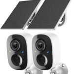 2K Security Camera Wireless Outdoor,Solar Powered WiFi Cameras for Home Security with Motion Detection,Color Night Vision(Spotlight),Instant Alert,2-Way Audio,Siren&SD/Cloud Storage,IP65,2.4GHz,2 Pack