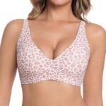 Jelly Wireless Bra Deep V Push Up Seamless T-Shirt Comfortable Plunge No Underwire Bras with Adjustable Straps Everyday Bras
