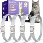 4 Pack Flea & Tick Collar for Cats – Plant-Based Natural Essential Oils, Waterproof & Adjustable, Long-Lasting Protection for Cats & Kittens (Gray)