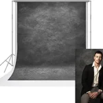 UrcTepics 8x10ft Dark Gray & Black Abstract Textured Photography Backdrop, Fabric Background for Headshots, Portraits