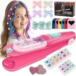 Hair Gem Stamper Kit with Temporary Hair Chalk, Gem Stapler for Hair, Hair Jewel Stamper for Girls Toy, Washable Hair Chalk Bedazzler Kit for Girl, Reusable