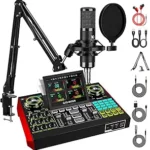 G10 Podcast Equipment Bundle with 3.5mm Condenser Microphone for Pc/Phone Live Streaming Singing Gaming, Podcast