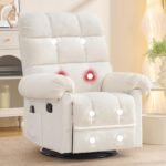 Beige 360° Swivel Rocker Recliner Chai