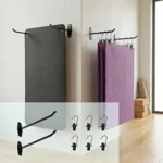 Yoga Mat Holder Wall Mount: Hanging Exercise Mat Rack – 2 Pack Heavy Duty Adjustable Hooks & 6 PCS Clips for Yoga Mat (<5.5lbs), Eyelet Mats, Foam Rollers & Gym Equipment Storage – Organizer for Fitness Workout