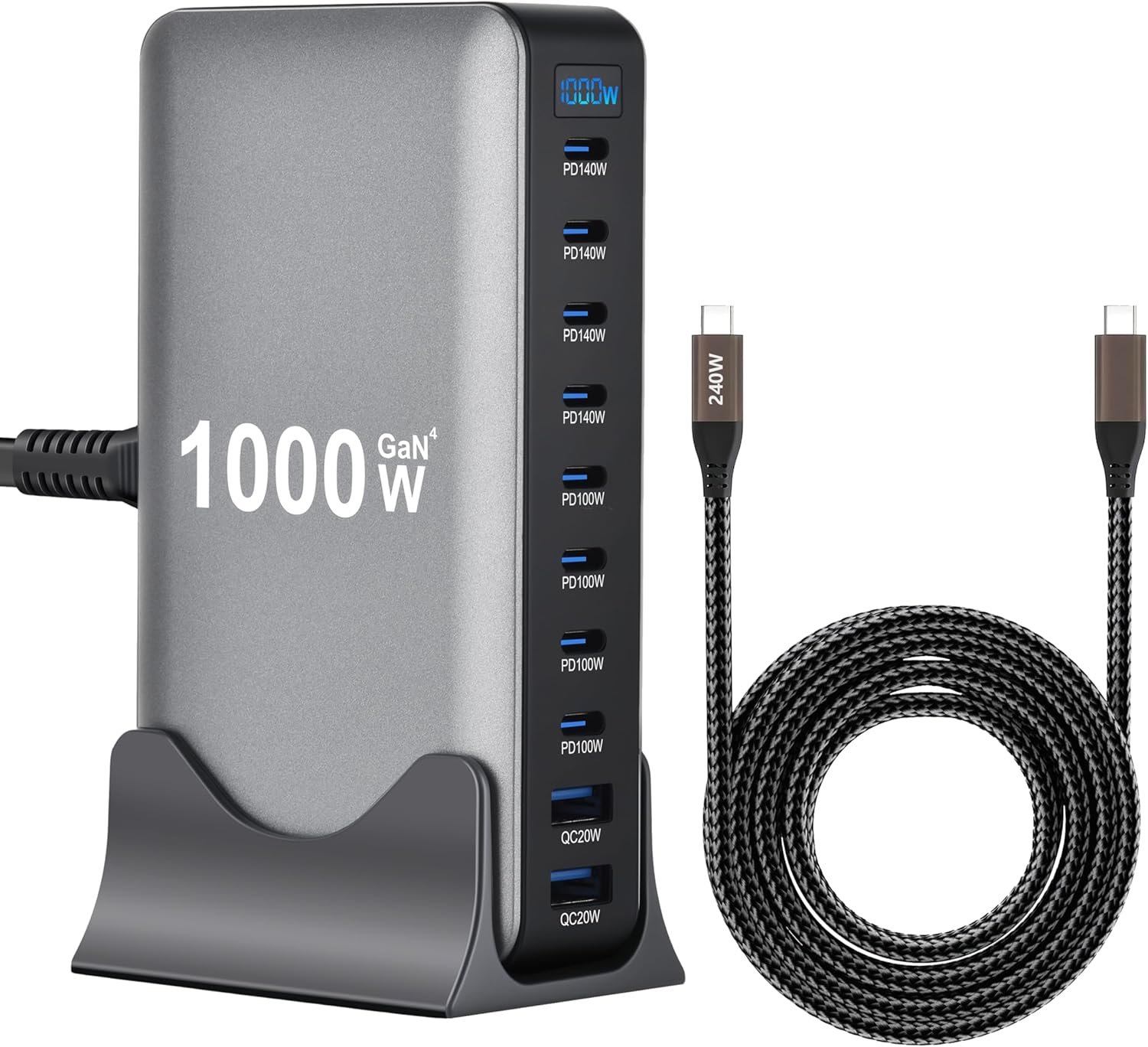 You are currently viewing 1000W 10-Port GaN 4 Desktop Charging Station