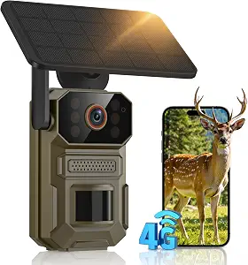 Read more about the article 4G LTE Cellular Trail Camera with Solar Panel, Night Vision, PIR Motion Detection, IP66 Waterproof Game Camera for Hunting &