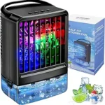 Upgraded Portable Air conditioners, 4-in-1 Desktop Cooling Fan with 3 Wind Speeds,Cooling Mist Mode,800ml Water Tank,7-Color Night light,Personal AC Fan with 2-4H Timer for Bedroom, Office, Home,