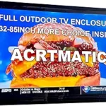 50-55 inch Weatherproof Outdoor TV Cover with lock, Hard Cover and Durable, Clear Dust-proof Television Enclosure for Outside(Left Door), Full