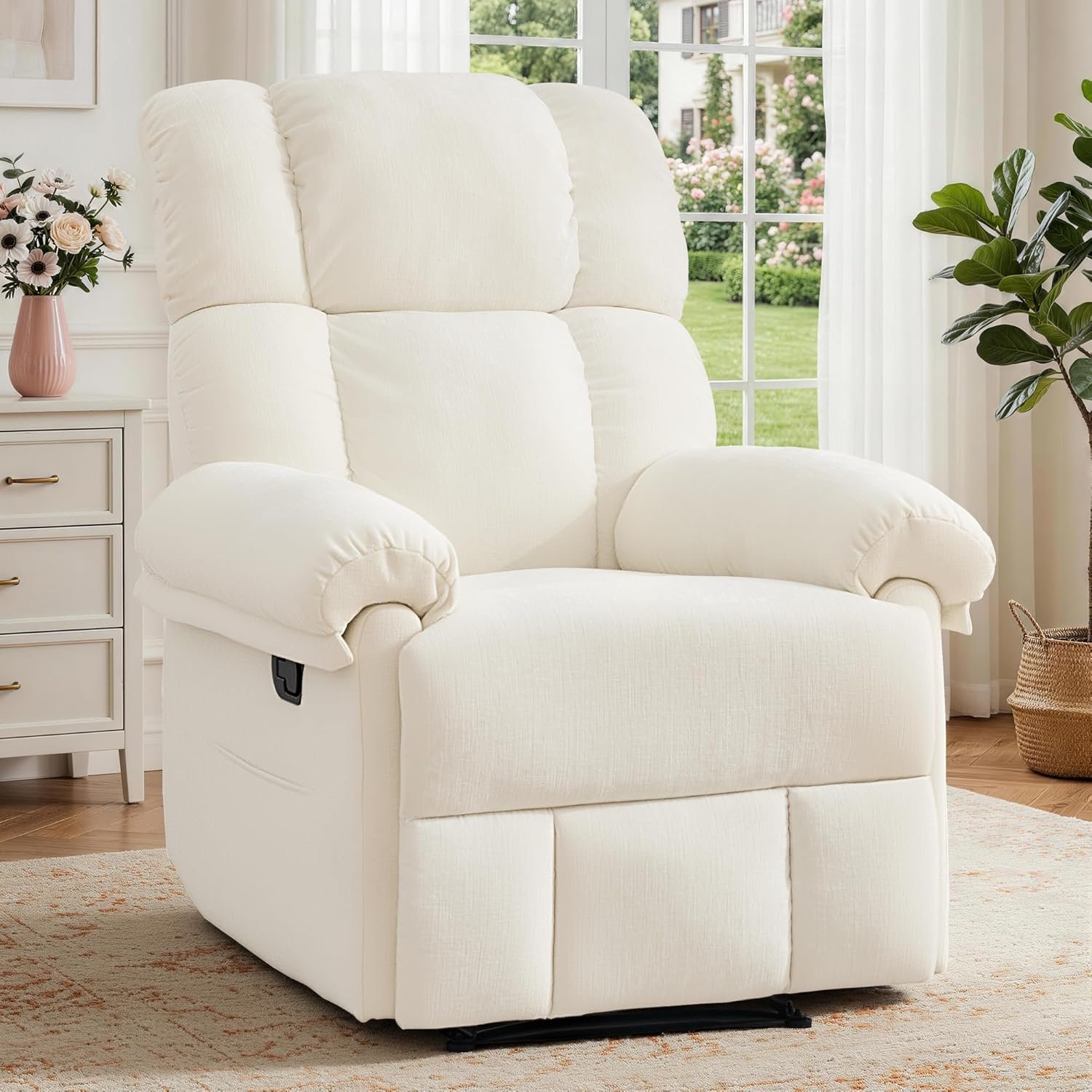 You are currently viewing Korser Recliner Chair, Living Room Chairs for Adults, Thick Upholstered Manual Recliner with Side Pockets, Small Recliner for Small Spaces, Lounge Chair for Nursery Bedroom Apartment RV