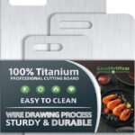 Titanium Cutting Boards Set of 3, 100% Pure Titanium Kitchen Cutting Board,