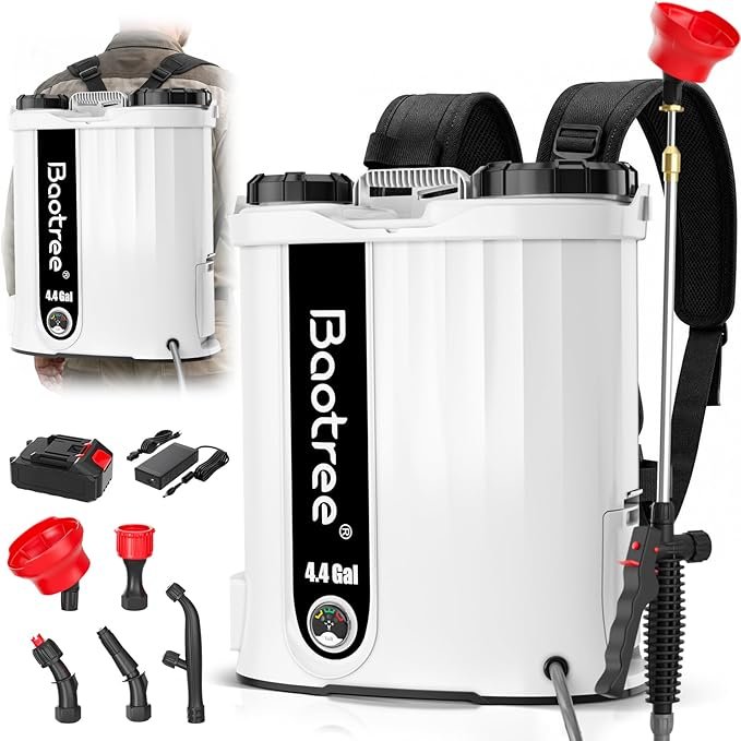 You are currently viewing Backpack Sprayer Battery Powered 4.4 Gallon, Electric Backpack Sprayer with Telescopic Wand, Lawn Sprayer with 5 Nozzles, 18V 2.0Ah Battery & Charger for Lawn, Garden, Yard