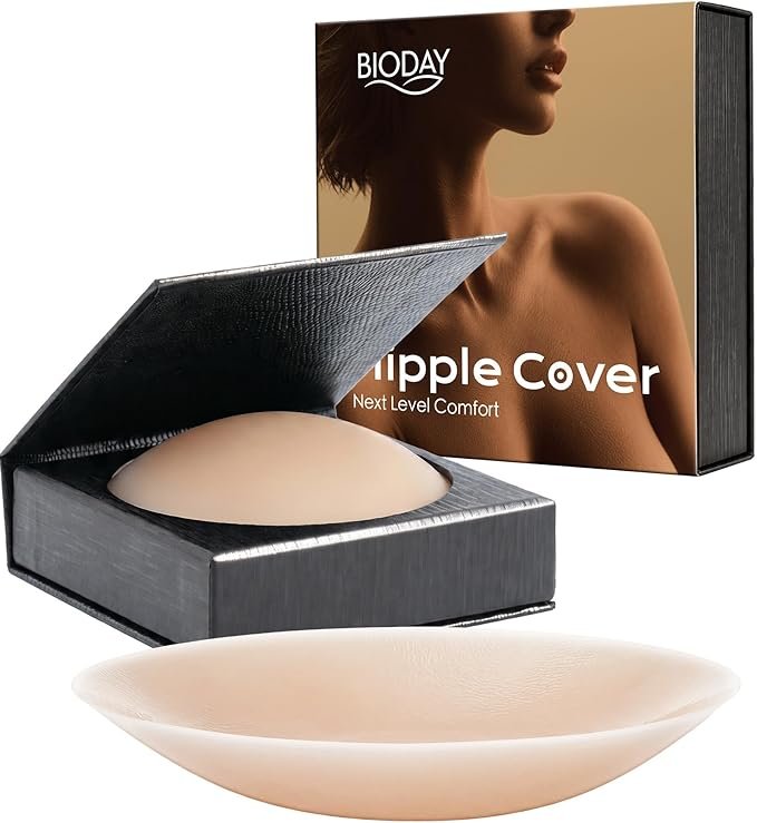 You are currently viewing Seamless Invisible Nipple Covers for Women, 2 Pairs Reusable Sticky Pasties, Adhesive Breast Petals with Travel Case