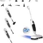 Steam Mop Cleaner with Multi-Surface Use, Extra Long Power Cord, Long Lasting & Quick Drying, Multi-Purpose Steamer for Hardwood Floors, Tiles, Carpet, Windows & Clothes (White