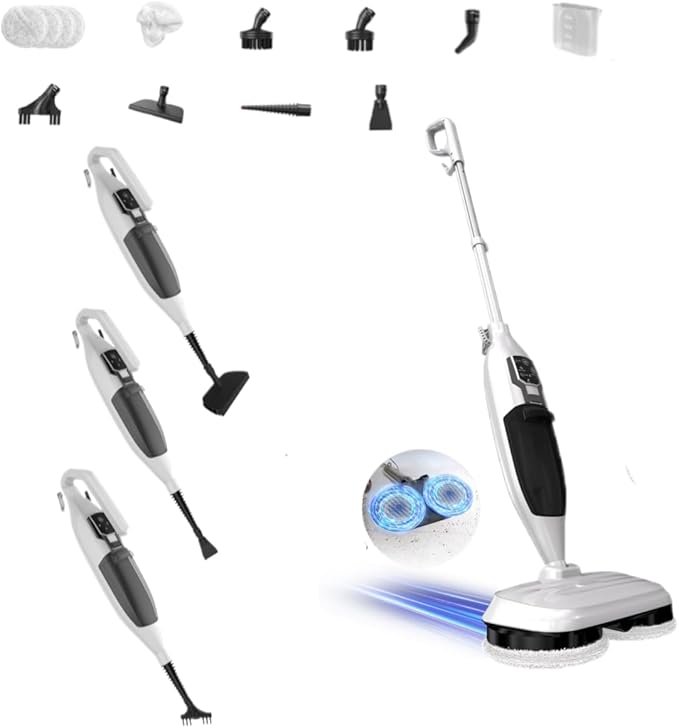 You are currently viewing Steam Mop Cleaner with Multi-Surface Use, Extra Long Power Cord, Long Lasting & Quick Drying, Multi-Purpose Steamer for Hardwood Floors, Tiles, Carpet, Windows & Clothes (White