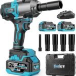 Cordless Impact Wrench, 737.5 ft-lbs (1000 N·m) Brushless Impact Wrench with 2×4.0Ah Battery, 1/2″ 3-Speed Modes Impact Gun with