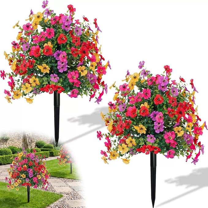You are currently viewing 22 Inch Artificial Flower Stake Outdoor Decor – Multi-Color Garden Stakes for Yard & Lawn, No Fade Heavy Duty Plastic, All Season Decoratio