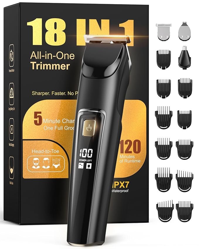 You are currently viewing Beard Trimmer for Men, All-in-One Electric Razor & Hair Clipper, Waterproof Cordless Mustache Grooming Kit, Rechargeable Beard Hair Nose Ear & Body