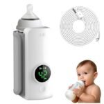 Portable Bottle Warmer, Rapid Warming with Battery-Powered Temperature Display, Waterless Milk Warming for Comfortable Baby Feeding O
