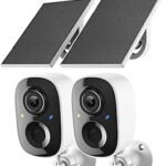2K Security Camera Wireless Outdoor,Solar Powered WiFi Cameras for Home Security with Motion Detection,Color Night Vision(Spotlight),Instant Alert,2-Way