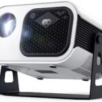 Mini Projector with Stand 270° Rotatable, Electric Focus & Vertical Keystone Portable Projector, Home Theater Projectors with Wifi And Bluetooth, Compatib