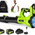 Leaf Blower Cordless,Electric Leaf Blower with 2 4.0Ah Battery Powered and Fast Charger, Lightweight Cordless Blowers for La