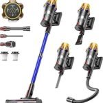 Cordless Vacuum Cleaner, Upgraded 650W 55KPA 70Mins Cordless Stick Vacuum Cleaner with Flexible Hose,Self-Standing,Touch Screen, Anti-tangle Wireless Vacumm