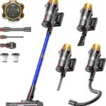 Cordless Vacuum Cleaner, Upgraded 650W 55KPA 70Mins Cordless Stick Vacuum Cleaner with Flexible Hose,Self-