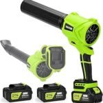 TNELTUEB Leaf Blower Cordless, 21V Battery Powered 980000 RPM 180° Rotating Handheld Electric Leaf Blo