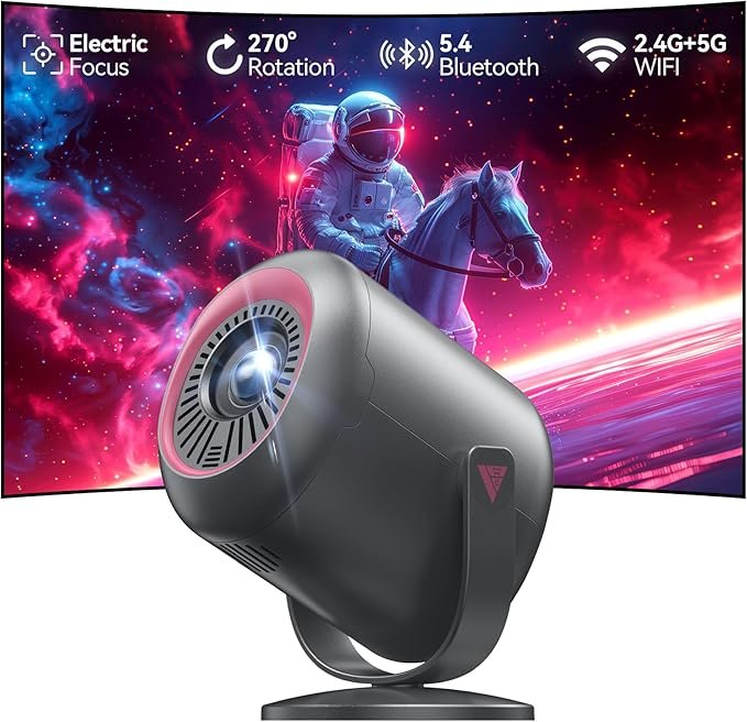 Read more about the article KSAN Projector with Stand, [Electric Focus] 1080P WiFi Projector with Bluetooth, Portable Movie P