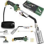 Propane Torch Weed Torch Kit Heavy Duty-340,000 BTU Weed Burner with 2 Extension Modes, Piezo Trigger(Self Igniting)&12.5ft Hos
