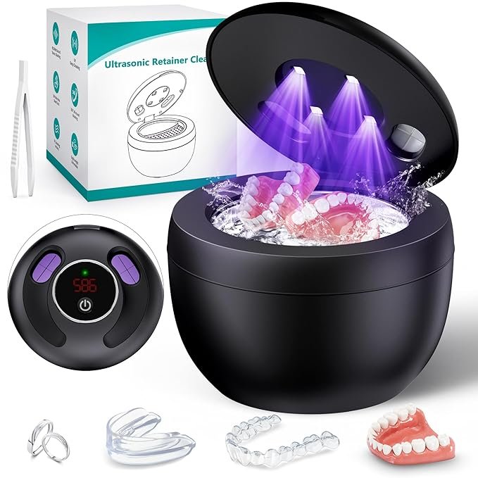 Read more about the article Upgraded Ultrasonic Retainer Cleaner Machine, 45kHz Ultrasonic Dentures Cleaner for Night Guards, Braces, Align